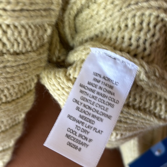 New women’s green Sz L cowl neck knit crop casual long sleeves oversized sweater - Picture 9 of 11